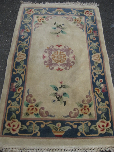 RUG #082, Oriental Cream Navy 1.6m x 92cm